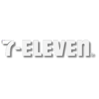 7-Eleven logo in white on a white background